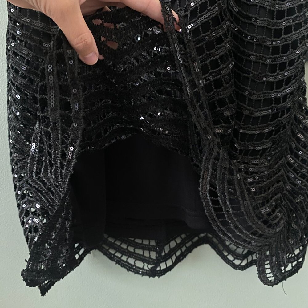 NWT Lulu's Black Sequin Mini Dress, Size Small - Picture 12 of 14